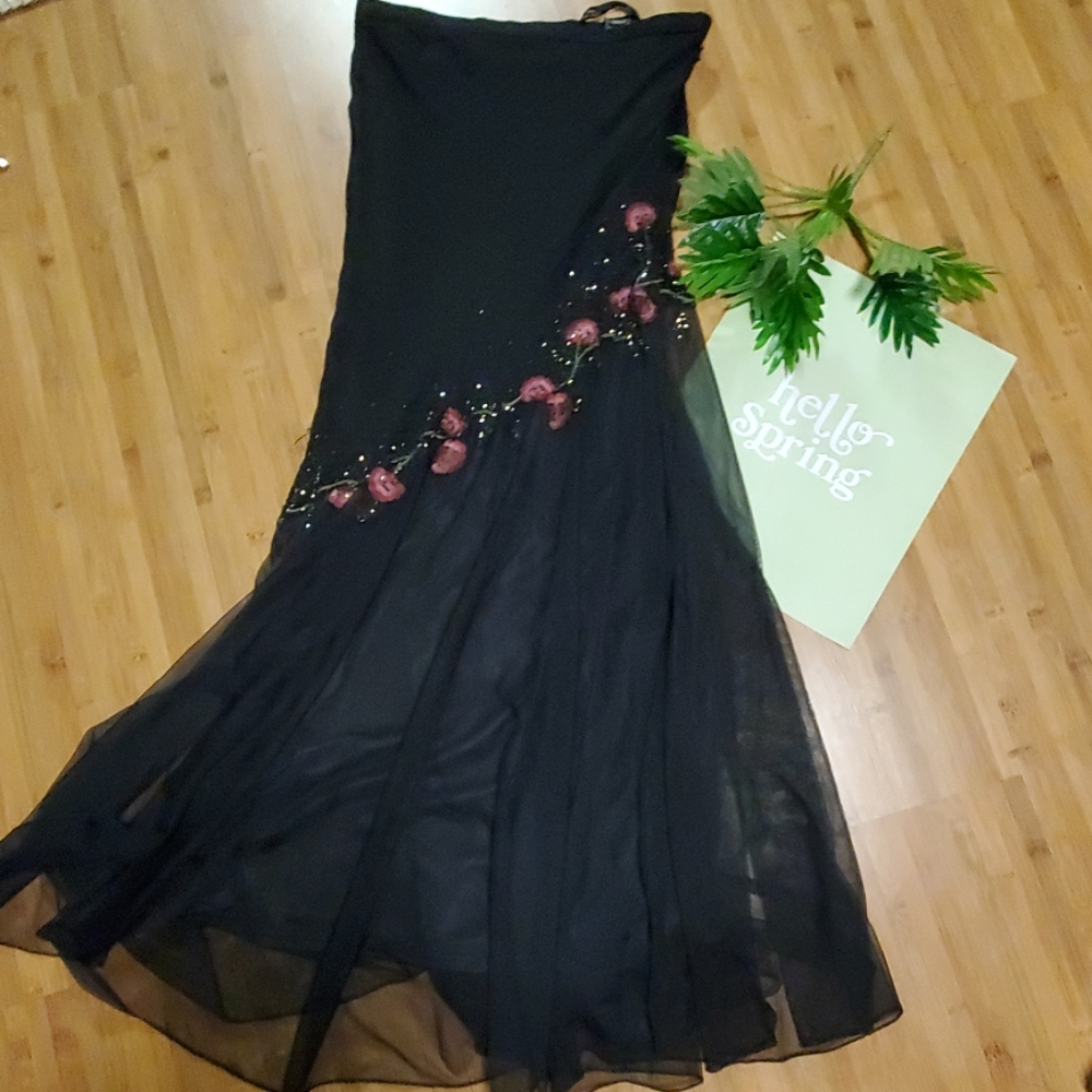 xscape silk beaded dress